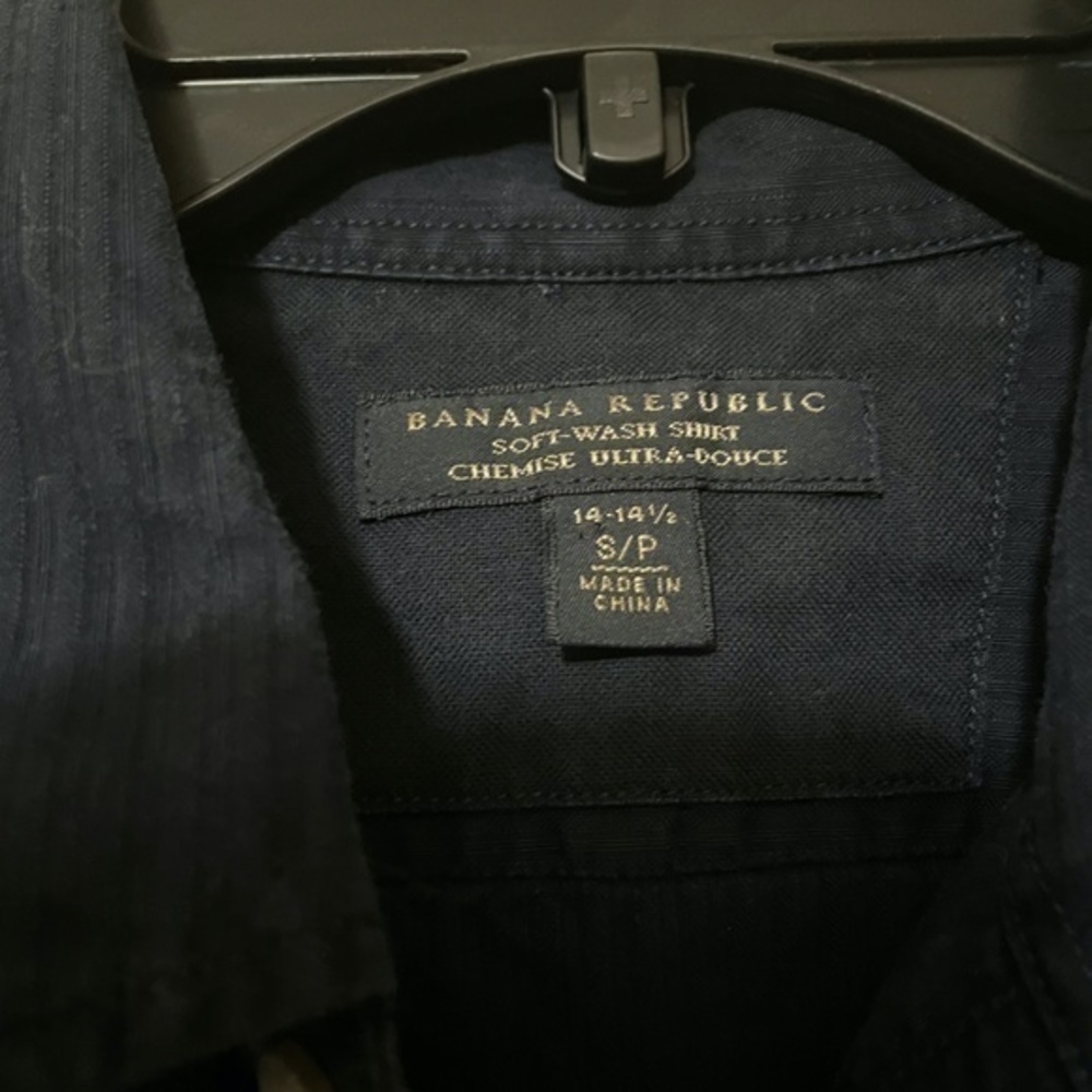 Banana Republic Mens Soft Wash Long Sleeve Navy Blue Button Up Shirt Size Small - Picture 9 of 10